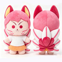 Peluche personnalisée Renard à neuf queues OEM ODM, adorable Kitsune rose avec design de queue unique pour les fans d'anime