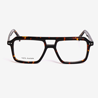 Lbashades 33327 Montures de lunettes rétro faites à la main en acétate à monture complète, lunettes classiques à double pont bloquant la lumière bleue pour hommes et femmes
