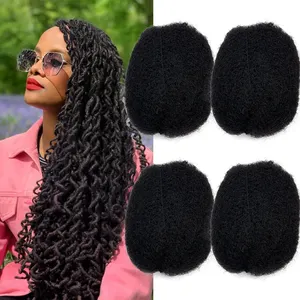 Wholesale Unprocessed Natural Black Human Hair Afro Kinky Curly Human Hair Weft for Dreadlocks Extensions