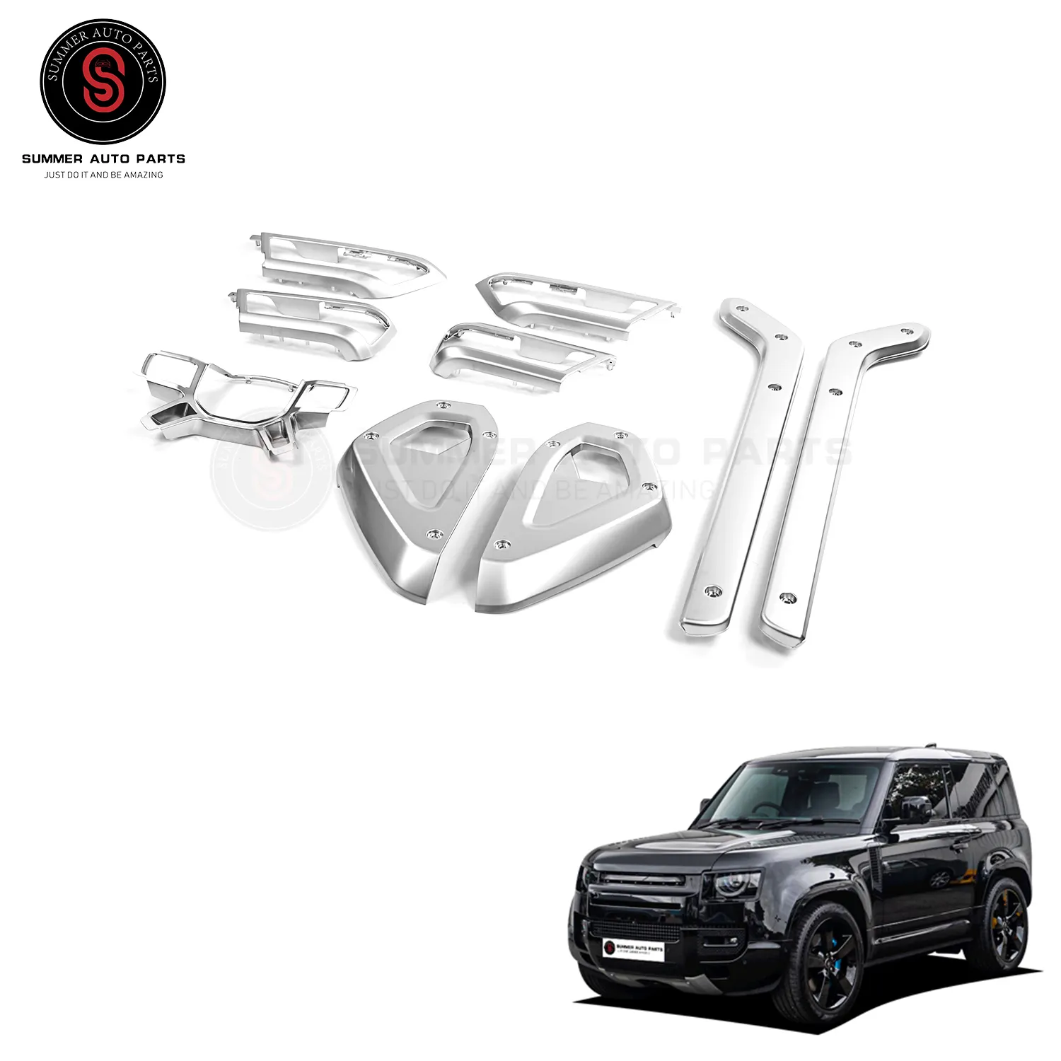 Neuankömmling Defender Kit Car Interior Kits Perlnickel Galvanik Abdeckung für Land Rover Defender 110/90 2020-2022 verwendet