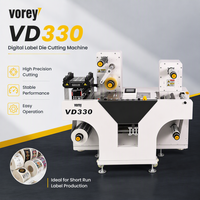 Machine de finition numérique Vorey VD330 avec laminateur et découpeuse intégrés pour le traitement des étiquettes de produits fruitiers et légumineux