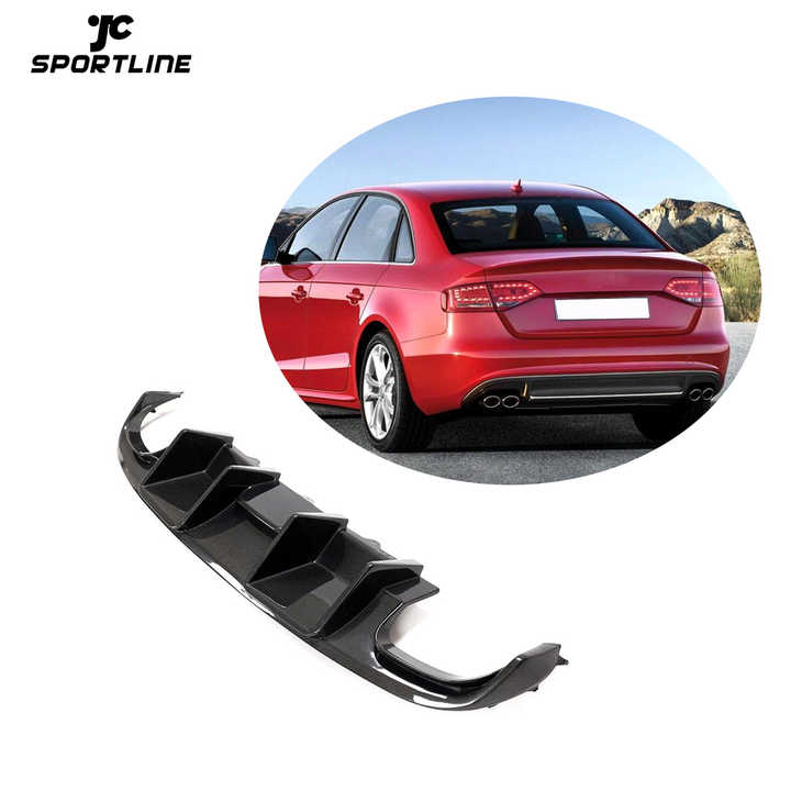 A4 S4 Carbon Fiber Rear Diffuser for Audi S4 Sline Sedan 4-Door 2008 ...