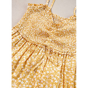 Dear-Lover Vestito Estivo da Donna Senza Maniche con Volant e Vita Alta, Stampa Floreale, Maxi Abito da Sole - Product Image 4