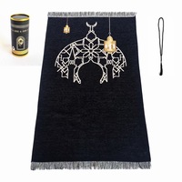 Tapis de prière islamique musulman d'origine Nicro avec perles, tapis de prière portable, tapis de prière pour l'Aïd, fournitures pour la maison, cadeaux, tapis turc
