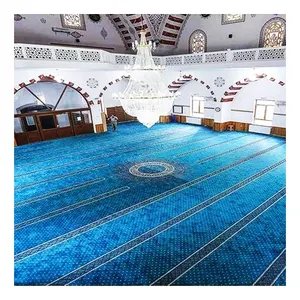High Quality Shaggy Fluffy Fleece Wool Artistic Flowered Muslim Mosque Prayer Room Runner Rug Carpet