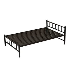 <span class=keywords><strong>Sommier</strong></span> à plateforme en fer robuste et silencieux avec rangement, style industriel moderne pour appartement et chambre d'amis - Product Image 1