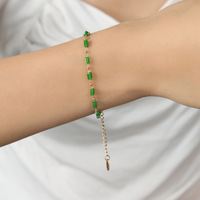 Chaîne clavicule en plaqué or 18 ct étanche ensemble de bijoux de mode en acier inoxydable collier de perles en pierre de cristal bracelet pour femmes