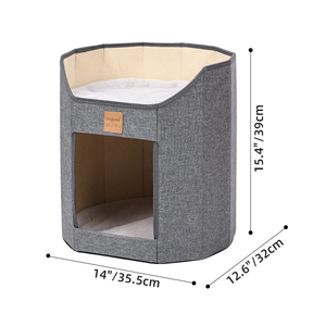 Vente en gros pliable Cat <span class=keywords><strong>Cube</strong></span> Condo intérieur imprimé Animal Lit Cave Surface de pose résistante aux rayures pour chats Dormir Canapé-lit - Product Image 6