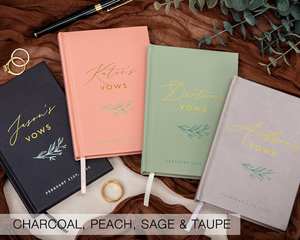 <strong>Personalised</strong> <strong>Wedding</strong> Guest <strong>Book</strong> Sewing Binding Hardcover Wood Cover A5/A6 Size Guests' Precious Memories Vows Wishes Enclosed - Product Image 4