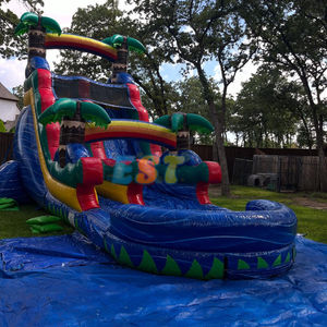 Toboggan aquatique tropical personnalisable pour enfants Toboggan gonflable en forme de <span class=keywords><strong>palmier</strong></span> Piscine pour jeux de fête en plein air - Product Image 4