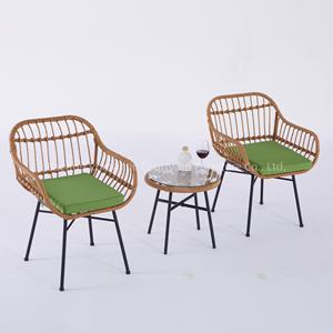 Ensembles <span class=keywords><strong>de</strong></span> <span class=keywords><strong>jardin</strong></span> modernes Chaises en rotin d'extérieur pour table <span class=keywords><strong>Chaise</strong></span> empilable Meubles <span class=keywords><strong>de</strong></span> <span class=keywords><strong>jardin</strong></span> d'extérieur Noir et blanc - Product Image 2