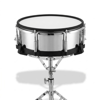 Tambour électronique en acier de 14 pouces, double zone avec six capteurs de déclenchement, support inclus, compatible Roland