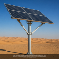 Poteau de montage de panneaux solaires robuste avec revêtement en poudre certifié ISO-9001 - Système de support professionnel à poteau unique avec renfort diagonal