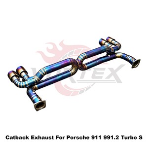 ท่อไอเสียแบบ Catback Vortex Blue Titanium Cross X-Pipe สำหรับ Porsche 911 Carrera 991.2 Turbo S 3.8T ปี 2016-2024 ชุดแต่งระบบปรับแต่ง - Product Image 2