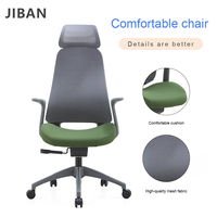 Chaise de bureau ergonomique en maille, pivotante, réglable en hauteur, avec appui-tête et accoudoirs fixes, pour atelier, maison, bureau, personnalisable OEM