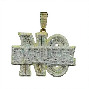Letter Pendant <b>silver</b> + moissanite Plated Crystal pendant Luxury look Hip hop Style Unisex <b>Jewelry</b> pendant - Product Image 1