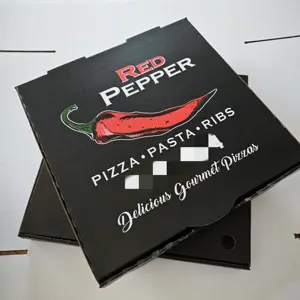 Factory Cheap Price Custom Packaging Black Pizza Box With Logo