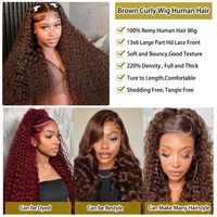 Pelucas de Cabello Humano con Ondas Profundas y Frente de Encaje, Densidad 250, Peluca Frontal HD con Cabello Humano Rizado Pre-Arrancado para Mujeres Negras