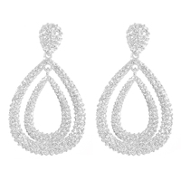 Übertriebene Ohrstecker für Damen - Elegante Doppel-Tropfenform Große Ohrringe aus Zinklegierung Mode Muttertag Neujahr