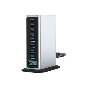 520W Gan 8 Trong 1 LED Hiển Thị Nhanh Chóng Sạc USB Một Loại C 8 Cổng Pd Qc3.0 Máy Tính Để Bàn Trạm Gan Sạc - Product Image 1