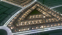 Maqueta Arquitectónica de Villa Unifamiliar de Diseño Rústico, Económica y de Alta Calidad, en Plástico ABS Verde y Blanco