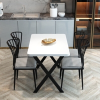 Ensemble de table à manger multifonctionnel moderne, durable, portable, imperméable et écologique avec pieds en X pour la maison, la cuisine et le balcon