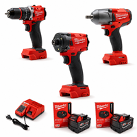 Milwaukee FUEL 18V Outils électriques sans fil sans balais, kit combiné de 9 outils avec 5 batteries au lithium, chargeur pour travaux de construction