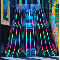 Toboggan en fibre de verre à vendre, équipement de terrain de jeux intérieur, toboggan en fibre de verre avec éclairage