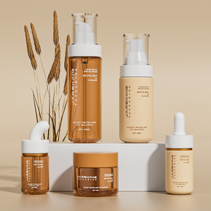 Bao Bì Mỹ Phẩm 25 30 80 100Ml Matte Nhựa Chăm Sóc Da Huyết Thanh <span class=keywords><strong>Dropper</strong></span> Chai Đầy Đủ Thiết Lập Kem Jar Chai Nhựa Với Bơm - Product Image 1