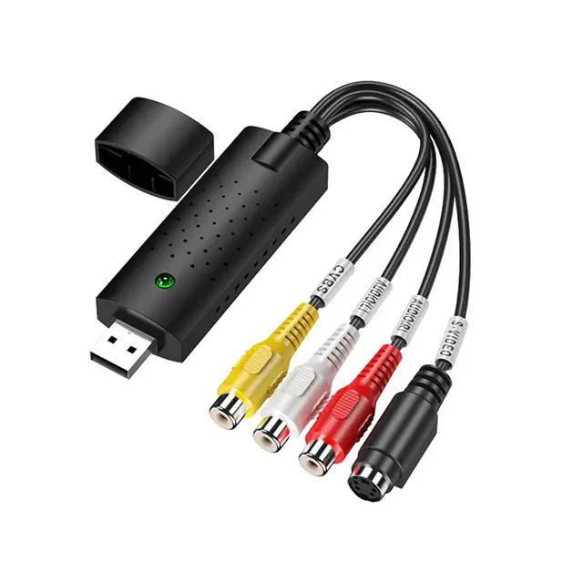 USB 2.0 de Áudio e Vídeo VHS Para DVD Converter Captura Adaptador Scart RCA Cabo Win10