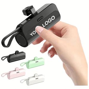 พาวเวอร์แบงค์ขนาดเล็ก 5000mAh สำหรับขายส่งข้ามพรมแดน พร้อมพอร์ต Type-C และสายชาร์จ พกพาสะดวกสำหรับโทรศัพท์ - Product Image 1