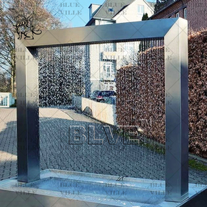 BLVE extérieur jardin décoratif marron rectangulaire petite <span class=keywords><strong>fontaine</strong></span> en métal <span class=keywords><strong>fontaine</strong></span> murale d'<span class=keywords><strong>eau</strong></span> en acier inoxydable - Product Image 5