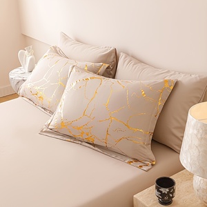 Sang Trọng Vàng Lá In 7-Mảnh Bộ Đồ Giường Set - Polyester Comforter Với Phù Hợp Với Tấm & Vỏ Gối - Product Image 6