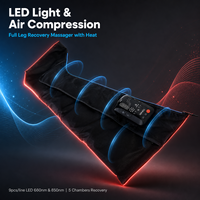 Masseur vibrant chauffant à lumière rouge Healthpal FE-7401H2 avec mémoire de lumière LED et récupération par superposition, fonction de minuterie