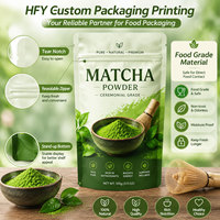 Sachet d'emballage personnalisé pour poudre de matcha et poudre de boisson, qualité alimentaire, imprimé numériquement, avec fermeture éclair et film barrière, pour stockage