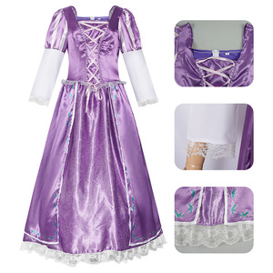 Vestido largo morado de princesa Rapunzel, disfraz de Cosplay para mujer, para fiesta de Halloween, juego de rol, Anime - Product Image 1