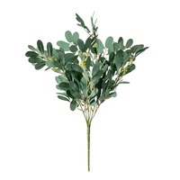 Promo! Ranting Eucalyptus Batang Panjang 51cm Daun Apel Buatan Tanaman Hijau Dekorasi Pernikahan/Acara