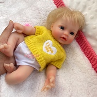 Super Mignonne Poupée Bébé Reborn Fille en Silicone de 12 Pouces, Bouche Ouverte, Cheveux Implantés, Jouet Poupée Nouveau-né, Anatomie Correcte, Poupées Bébé à Adopter
