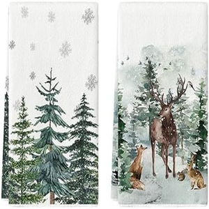 Chất lượng cao giáng sinh nhà bếp thấm tay món ăn Khăn trang trí nội thất sợi nhỏ tay món ăn khăn - Product Image 1