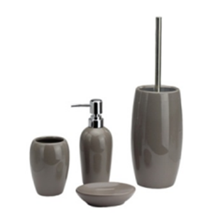 BX Bathroom <strong>Accessories</strong> Set 5 Pieces <strong>Ceramic</strong> and Bamboo <strong>Bath</strong> <strong>Accessory</strong> Complete Set - Product Image 5