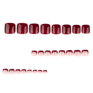 <span class=keywords><strong>Uñas</strong></span> postizas minimalistas rojas con logo pre-diseñado, personalizables, estilo francés cuadrado corto, puntas de <span class=keywords><strong>manicura</strong></span> de gran venta transfronteriza. - Product Image 2