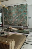 Carreaux de pierre de granit d'amazonite turquoise en marbre vert clair de luxe pour revêtement mural et tables de comptoirs