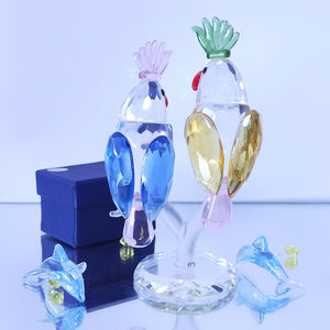 รูปปั้นนกแก้วคริสตัลโบราณสุดหรูสำหรับตกแต่งคริสต์มาส - Product Image 3