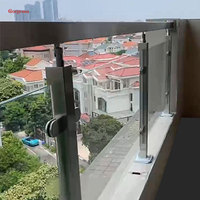 Système de balustrade moderne en verre et acier inoxydable pour extérieur, avec support de verre, installation facile, résistant à la rouille pour escaliers et terrasses