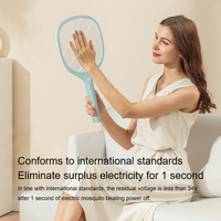 Raquette anti-moustiques électrique rechargeable avec éclairage LED, en plastique robuste, couverture de 50 à 100 mètres carrés, autonomie de 480 heures