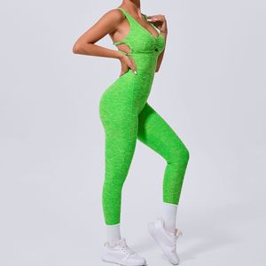 Bonne qualité femmes croix sangle body Fitness combinaison femmes réglable sport Yoga costume dos nu ensemble barboteuse - Product Image 2