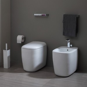 Flaminia Monò moderno Design europeo One-Piece WC Back to Wall con ciotola allungata per bagno o Villa materiale metallico - Product Image 4