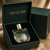 Flacon de parfum vide de haute qualité, aspect cartoon, 100 ml, flacon en verre transparent, col bouclé, flacon pulvérisateur de parfum avec bouchon sphérique