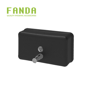 Distributeur de savon mural FANDA au design moderne, écologique, en acier inoxydable, capacité de 1200 ml, revêtement en poudre noire, garantie 1 an - Product Image 1