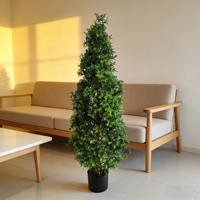 Arbre Topiaire Artificiel en Cèdre Personnalisé, Plante en Pot Faux, Arbre de Pin Cyprès Evergreen Faux pour Jardin Extérieur, Porche, Porte